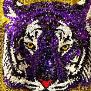 SPARKLE CITY Large Tiger sequin sleeveless top Never been worn no tags